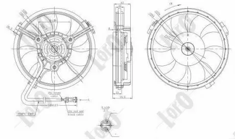 Вентилятор радиатора A6 -05/Passat -00 (280mm/300W/+AC) DEPO 003-014-0011