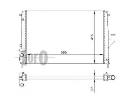 Радиатор води Duster/Logan/Sandero 1.5dCi/1.6 06- (590x415x20) DEPO 010-017-0002