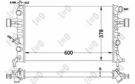 Радиатор води Astra G/Zafira A 98-05 1.4-2.2 DEPO 037-017-0019