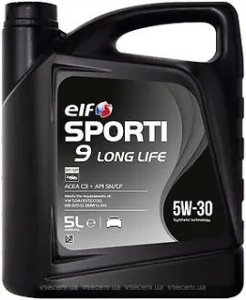 Олива моторна SPORTI 9 LONG LIFE 5W-30 (Каністра 5л) ELF 214251