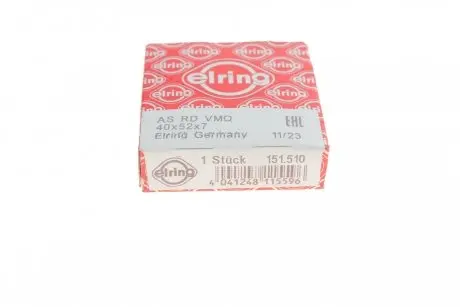 Сальник коленвала (передний) Nissan Almera/Primera/Sunny 1.4-3.0 (40x52x7) ELRING 151.510