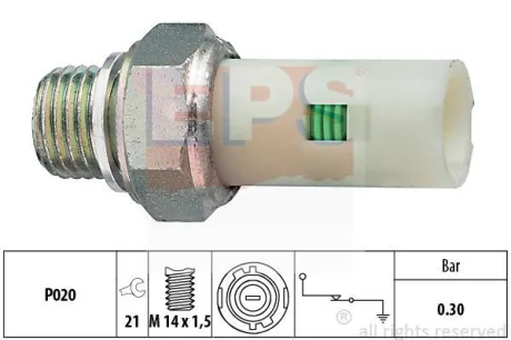 Датчик тиску оливи Renault 19/Clio/Twingo 1.1-1.9D 88- (M14x1.5) (0.21 bar) EPS 1.800.076