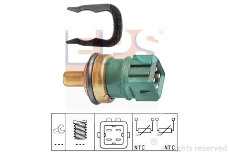 Датчик температури охолоджуючої рідини VW Golf/Seat Leon 1.6/1.9TDi 98-10 (4 конт.) EPS 1.830.260