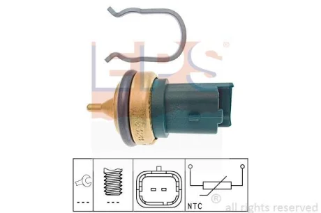 Датчик температури охолоджуючої рідини Citroen Berlingo/Peugeot Partner 1.6 16V 08- (зелений) EPS 1.830.328