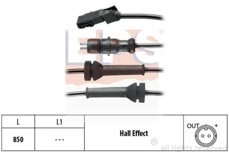 Датчик ABS (задній) Renault Megane II/Scenic II 1.4-2.0 02- EPS 1.960.052 (фото 1)