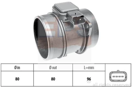 Витратомір повітря Citroen Jumpy 2.0HDi 07- EPS 1.991.303