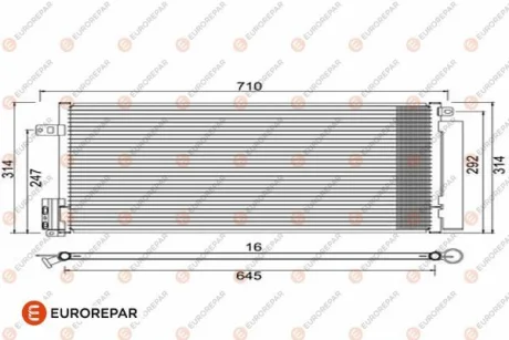 Радіатор кондиціонера (з осушувачем) Corsa D/Grande Punto 0.9-2.0 05- EUROREPAR 1610160280