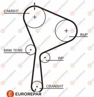 Ремень ГРМ Renault Trafic/Opel Vivaro 1.9dCi 01- EUROREPAR 1633132280