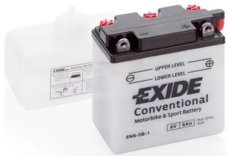 Аккумуляторная батарея 6Ah/40A (110x56x98/+R/B0) (мото) (сухозаряженный) EXIDE 6N63B1