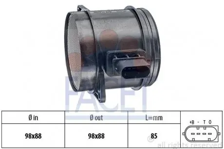 Расходомер влоздуха BMW 3/5/X3/X5 2.0/3.0 d 04-> FACET 101348