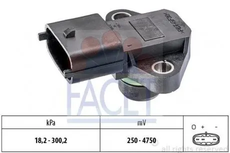 Датчик абсолютного тиску (Manifold Air Pressure Sensor, MAP sensor) FACET 10.3345