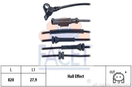 Датчик ABS Opel Corsa D, E (06-) (21.0128) FACET 210128