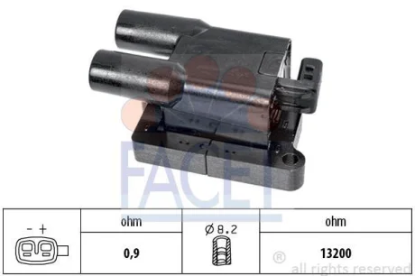 Катушка зажигания (на два циліндри) Hyundai i10 (03-)1.1i (9.6396) FACET 96396