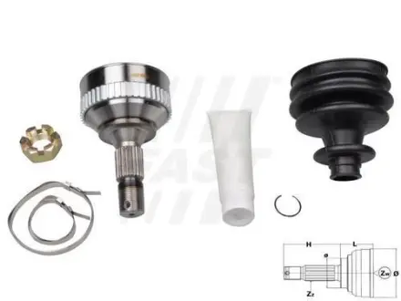 Шрус колісний ABS48 25/34 шліца Peugeot Partner FAST FT25088K
