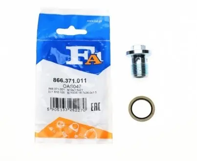 Болт слива оливы + шайба Fiat Doblo 10-/Ducato 06-/ Opel Astra 04-15 (M18x1.5) Fischer Automotive One (FA1) 866.371.011