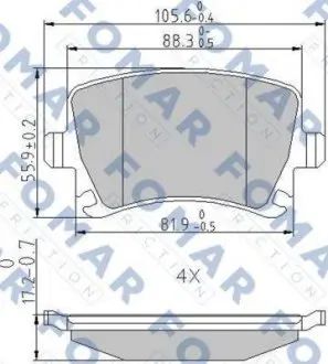 Колодки гальмівні дискові FOMAR FO 912381