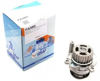 Насос воды Audi A3/A4/A6 2.0TFSI 04-13/Skoda Octavia 2.0RS 05-13/VW Golf 2.0R 07- (23z) (R/B) (8лоп) GRAF PA980