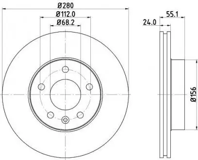 Диск гальмівний з покриттям PRO; передн. HELLA 8DD355105591