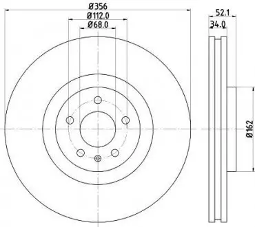 Диск гальмівний PRO High Carbon; передн. HELLA 8DD355129371
