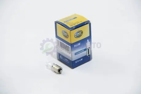 Автолампа BA9S 12V 6WT6W H6W 12V6W HELLA 8GH007643121