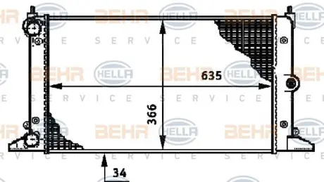 Радіатор системи охолодження HELLA 8MK376720511