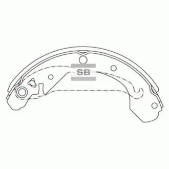 Комплект тормозных колодок из 4 шт. барабанов Hi-Q (SANGSIN) SA102