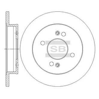 Диск гальмівний (кратно 2) задній Kia Morning (04-) (D=234.0mm) HI-Q Hi-Q (SANGSIN) SD2045