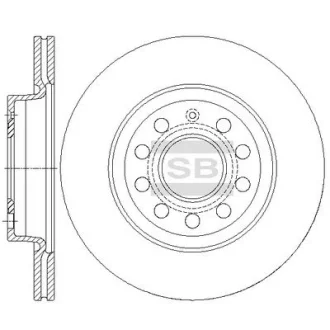 Диск гальмівний (кратно 2) передній (вентильований) Audi A3 (03-) (D=279.9mm) HI-Q Hi-Q (SANGSIN) SD5404