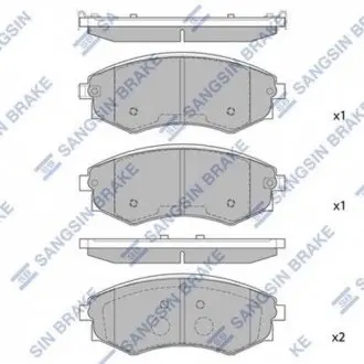 Комплект гальмівних колодок з 4 шт. дисків Hi-Q (SANGSIN) SP1144