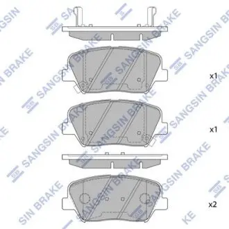 Комплект гальмівних колодок з 4 шт. дисків Hi-Q (SANGSIN) SP1424