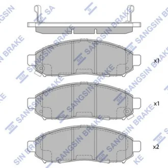 Колодки гальмівні дискові (комплект 4 шт) Hi-Q (SANGSIN) SP1460A