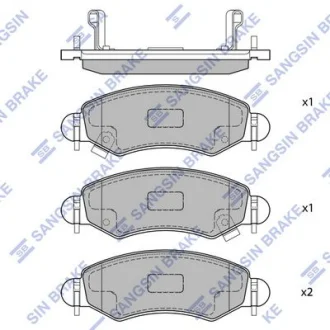 Колодки гальмівні передні Opel Agila (A) (-07), Subaru Justy III (G3X) (-07), Suzuki Ignis II (03-) HI-Q Hi-Q (SANGSIN) SP1601