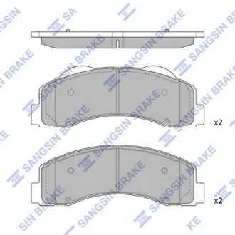 Колодки гальмівні дискові (комплект 4 шт) Hi-Q (SANGSIN) SP1624