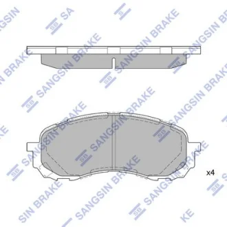 Колодки гальмівні передні Subaru Forester (SH) (08-), Impreza (01-), Outback (08-) HI-Q Hi-Q (SANGSIN) SP1629