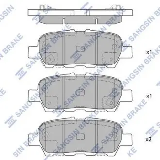 Колодки гальмівні дискові (комплект 4 шт) Hi-Q (SANGSIN) SP1637