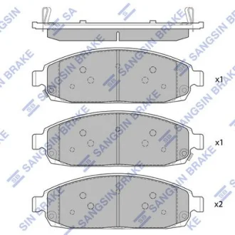 Колодки гальмівні передні Jeep Grand Cherokee (05-) HI-Q Hi-Q (SANGSIN) SP1676