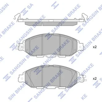 Колодки гальмівні передні Infiniti QX60 (14-), Pathfinder (13-), Murano (20-) HI-Q Hi-Q (SANGSIN) SP1713