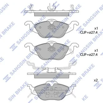 Колодки гальмівні передні Opel Astra G (-04) HI-Q Hi-Q (SANGSIN) SP1738