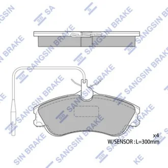 Колодки тормозные передние Citroen Berlingo (MF) (-02), Xsara (-00), Peugeot 306 Hi-Q (SANGSIN) SP1743