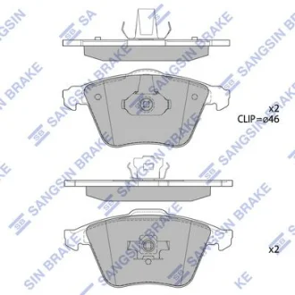 Колодки гальмівні передні Opel Vectra C (05-), Volvo C30 (06-) HI-Q Hi-Q (SANGSIN) SP1784