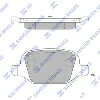 Колодки гальмівні задні Fiat Panda (10-), 500C (312) (09-) HI-Q Hi-Q (SANGSIN) SP1823