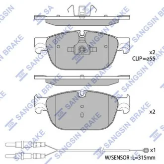 Колодки тормозные передние Citroen C4 II (B7), C5 III (RD), C6 (TD), DS4, DS5, P Hi-Q (SANGSIN) SP1828