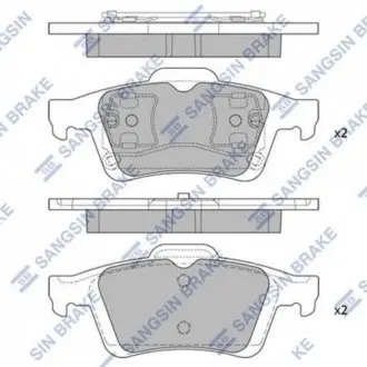 Комплект гальмівних колодок з 4 шт. дисків Hi-Q (SANGSIN) SP1834