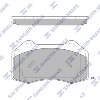 Колодки гальмівні передні Renault Clio III (06-), Megane II, III HI-Q Hi-Q (SANGSIN) SP1877