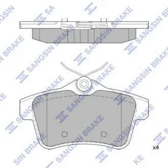 Колодки гальмівні задні Citroen C4 II (B7) (09-), DS4, DS5 (11-), Peugeot 308, 508, 3008, 5008 HI-Q Hi-Q (SANGSIN) SP1881