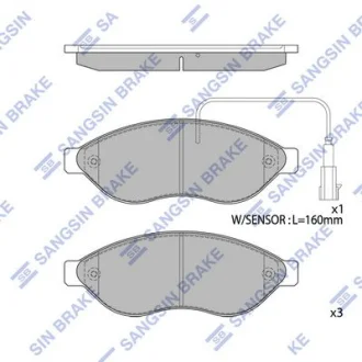 Колодки гальмівні передні Citroen Jumper (06-), Fiat Ducato (250) (06-), Peugeot Boxer (06-) HI-Q Hi-Q (SANGSIN) SP1904