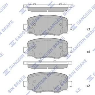 Колодки гальмівні задні Fiat 500X (16-), Jeep Renegade (15-) HI-Q Hi-Q (SANGSIN) SP1917