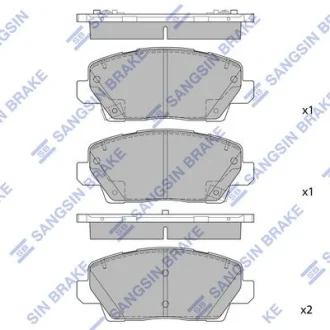 Колодки гальмівні передні KIA Picanto (JA) 13inch (17-) HI-Q Hi-Q (SANGSIN) SP1982