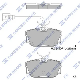 Колодки гальмівні задні VW Transporter IV (70XA) (-03) HI-Q Hi-Q (SANGSIN) SP1984