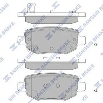 Колодки гальмівні дискові (комплект 4 шт) Hi-Q (SANGSIN) SP2126-R